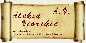 Aleksa Viorikić vizit kartica
